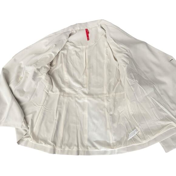 Spanx Opacity Crepe Wrap Blazer Tie Waist Parchment Cream Women’s Size Medium - Picture 10 of 14